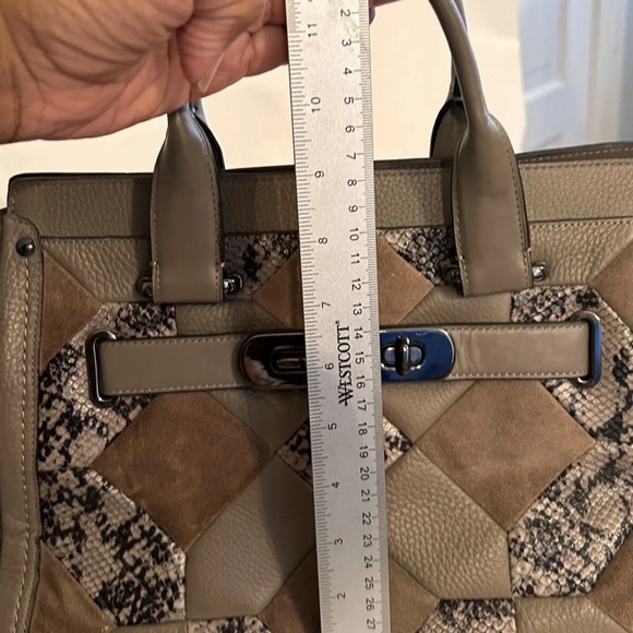 COACH Swagger Blake Patchwork Leather Satchel - Picture 10 of 15